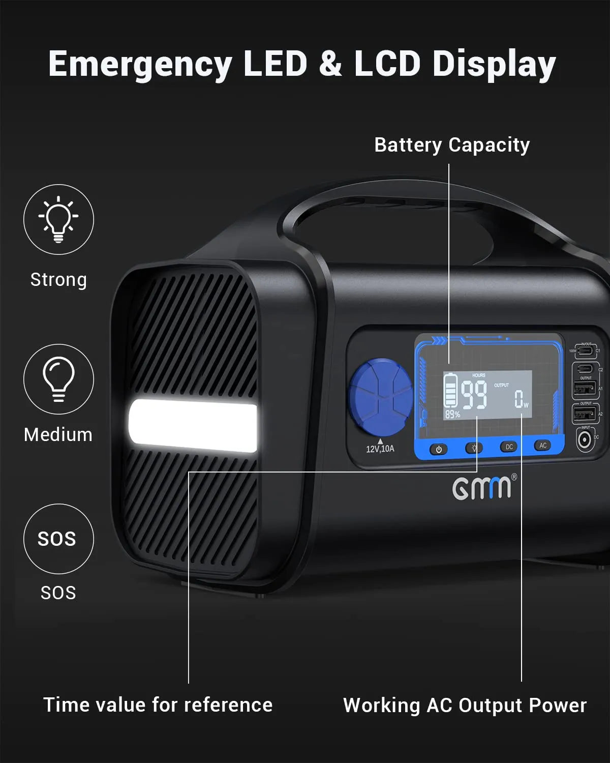 GMM 300W Portable Power Station 296Wh for Outdoors Camping Travel