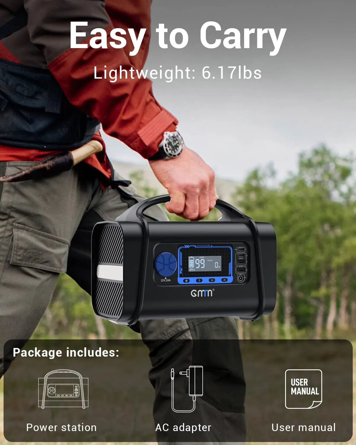 GMM 300W Portable Power Station 296Wh for Outdoors Camping Travel