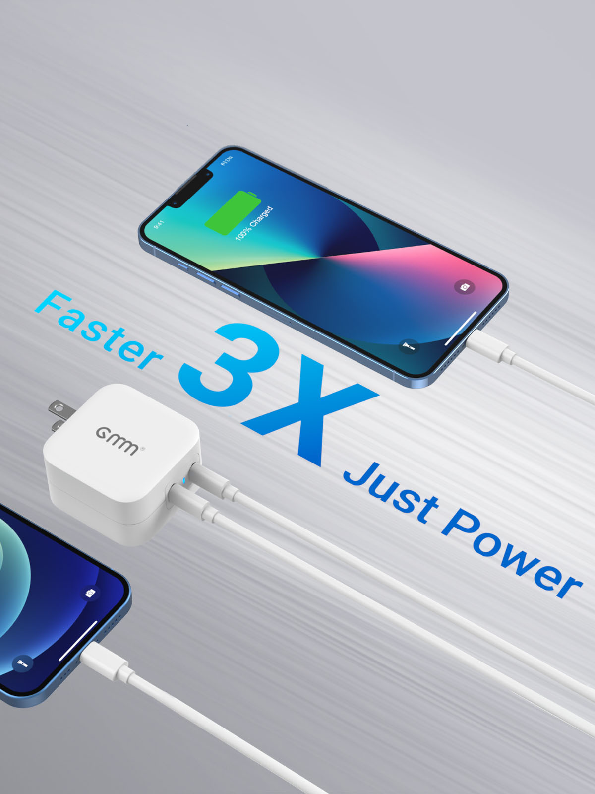 GMM Dual USB C Wall Charger 40W for iPhone