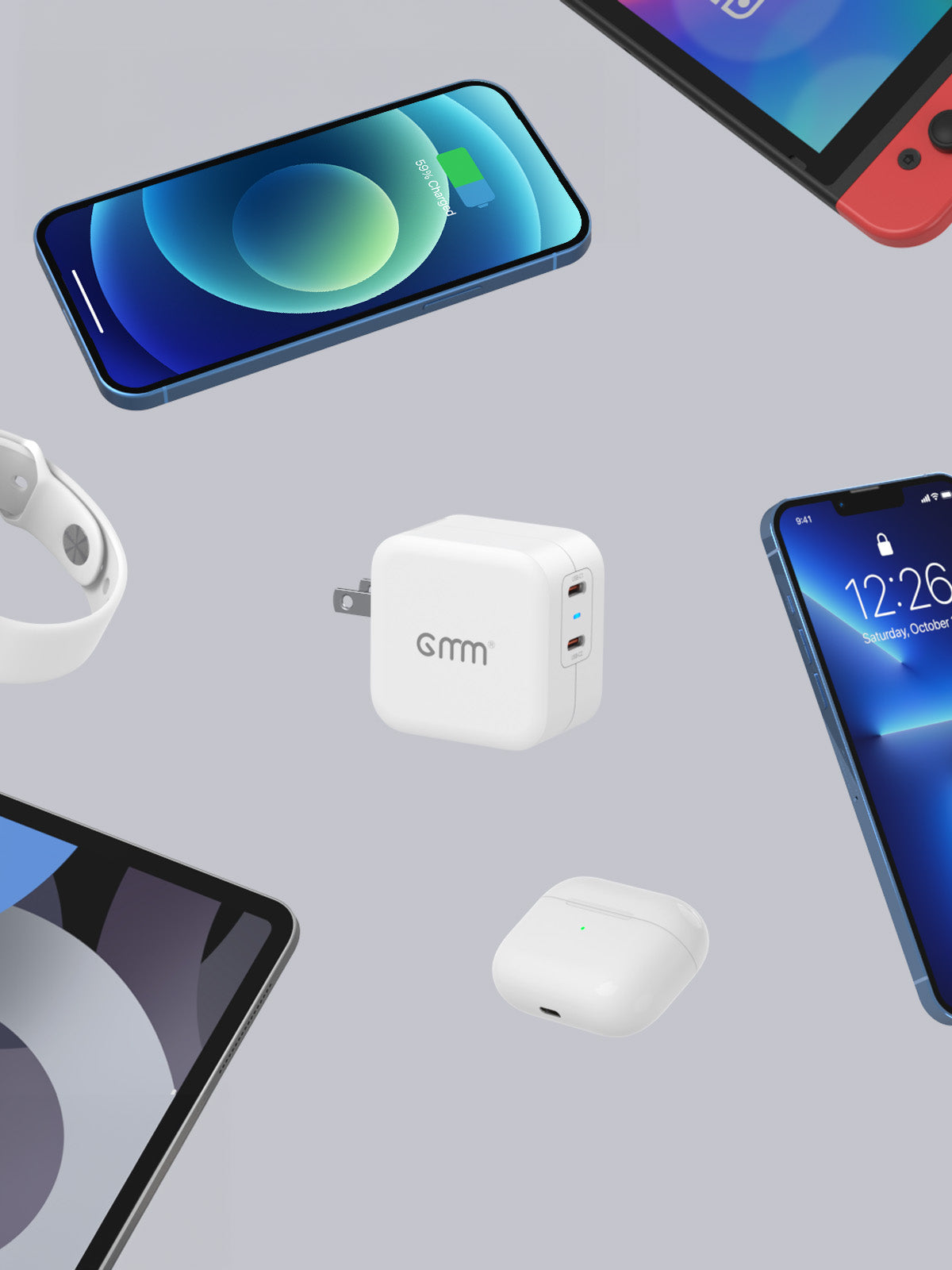 GMM Dual USB C Wall Charger 40W for iPhone