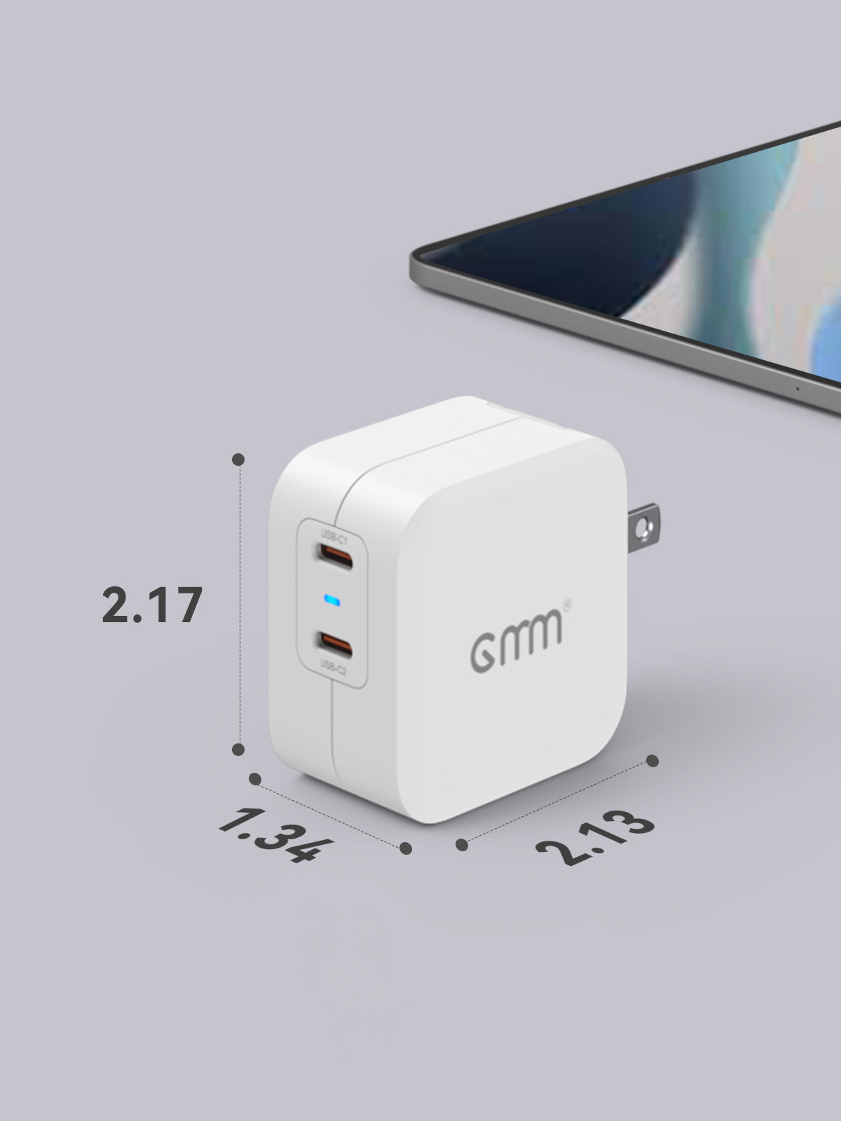 GMM Dual USB C Wall Charger 40W for iPhone