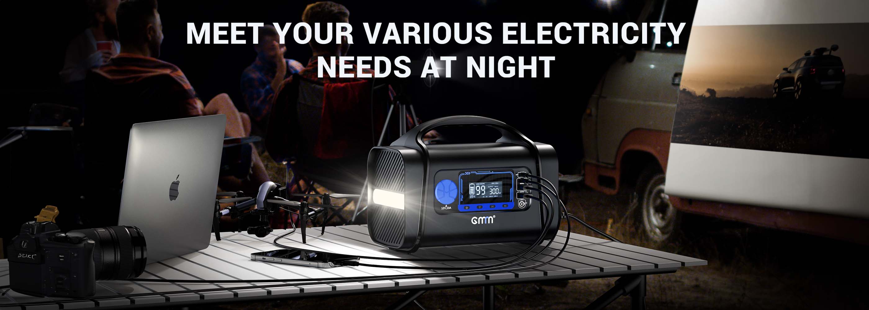 GMM 300W Portable Power Station 296Wh for Outdoors Camping Travel