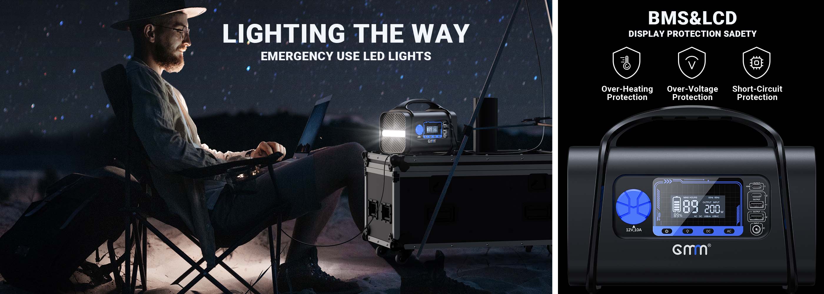 GMM 300W Portable Power Station 296Wh for Outdoors Camping Travel