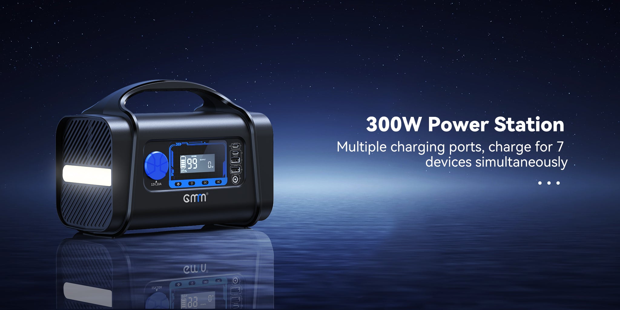GMM 300W Portable Power Station 296Wh for Outdoors Camping Travel
