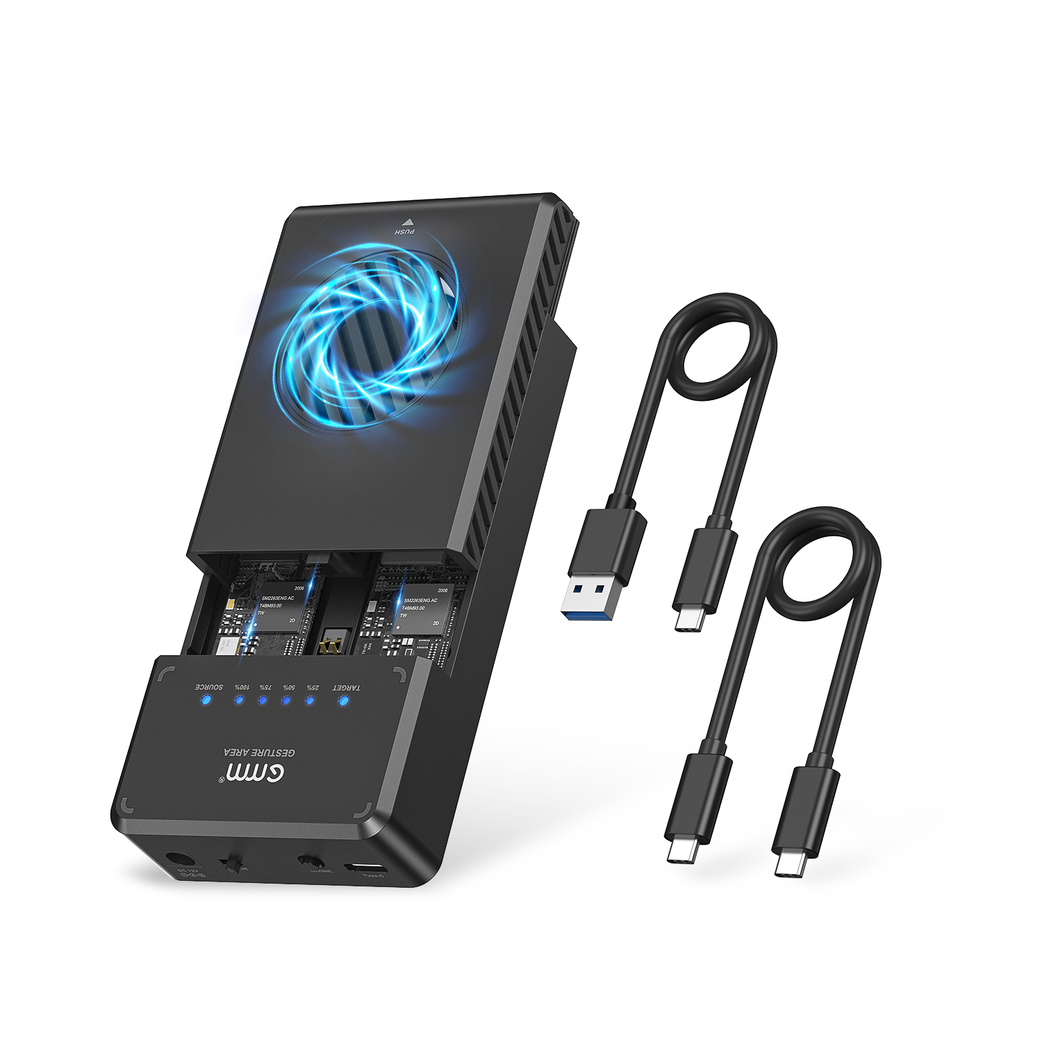 GMM NVMe M.2 Duplicator Dual-Bay Clone Enclosure