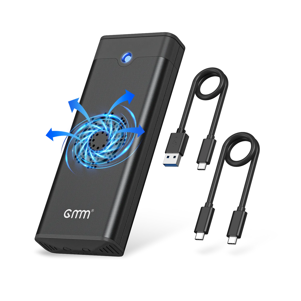 GMM M.2 NVME SATA SSD Enclosure with Cooling Fan