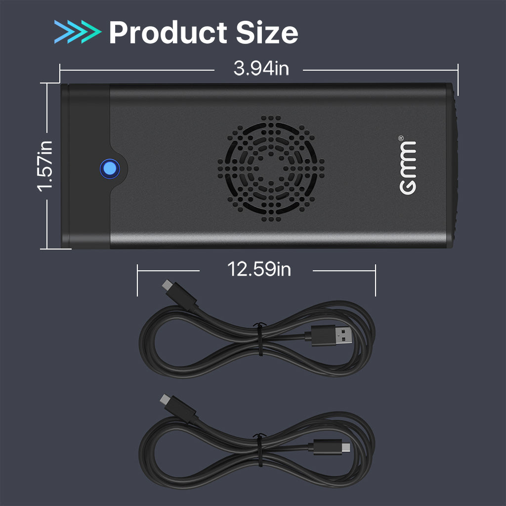 GMM M.2 NVME SATA SSD Enclosure with Cooling Fan